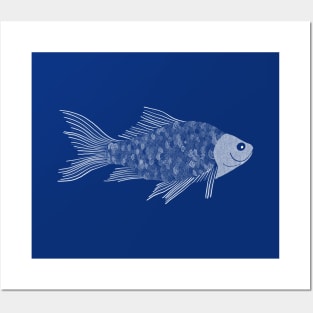 Hand drawn goldfish Posters and Art